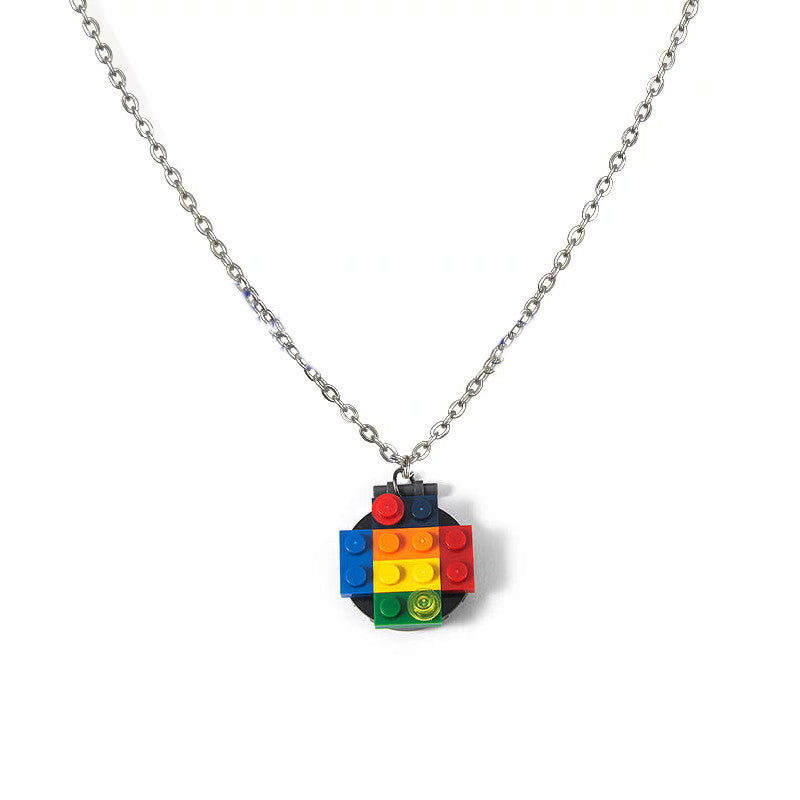 Hip Hop Street Rainbow Pendant Necklace