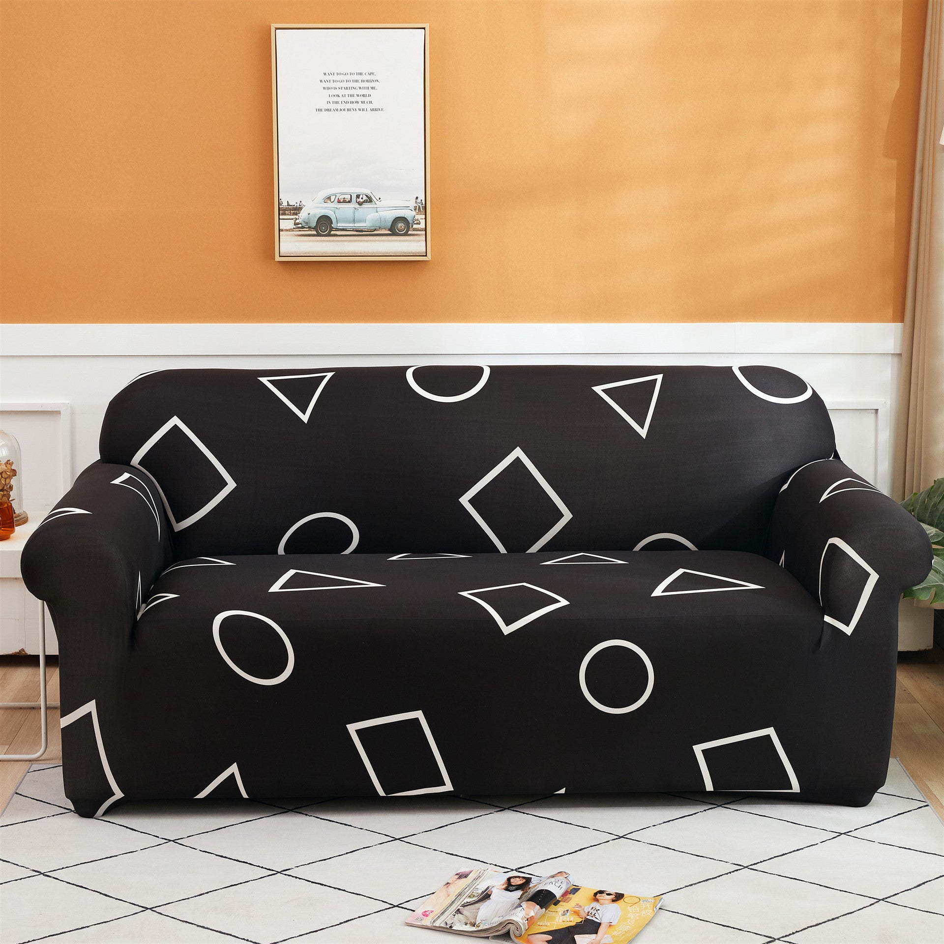 Milk Silk Printing Stretch Sofa Cover