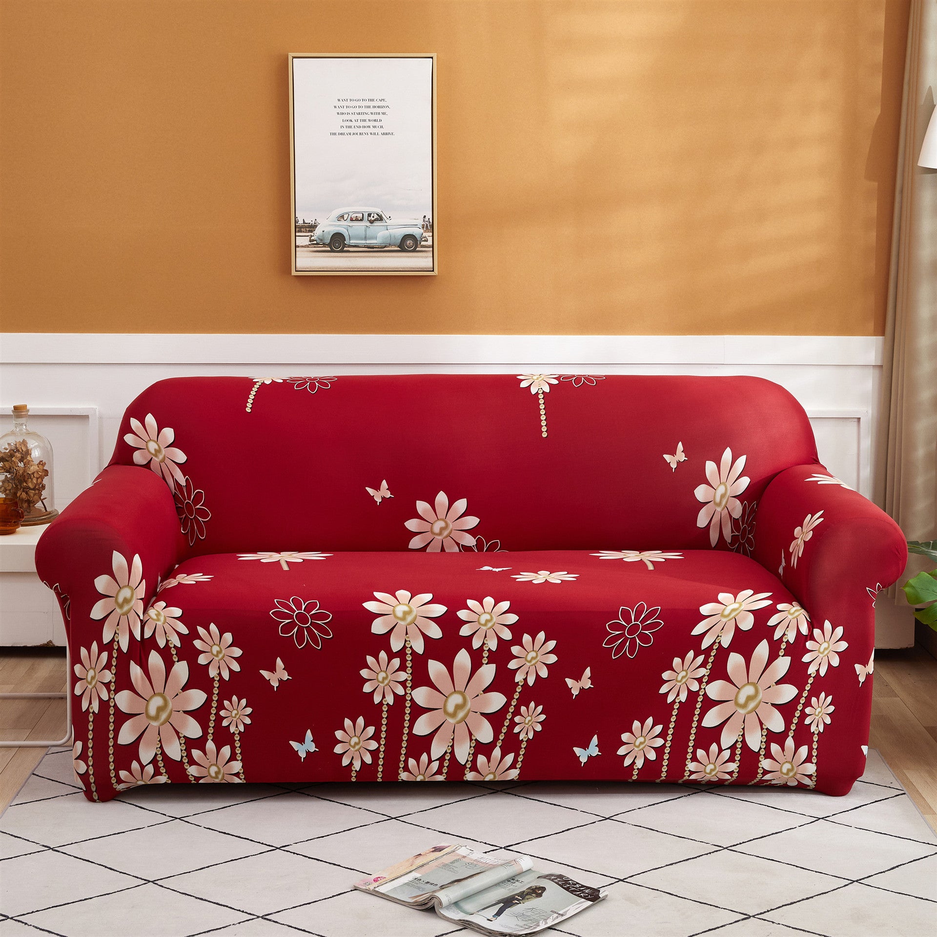 Milk Silk Printing Stretch Sofa Cover