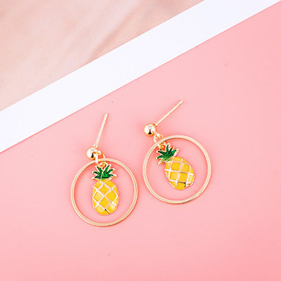 Girly Cute Fruit Earrings Ice Cream Apple Earrings Cactus Ins Earrings Pineapple Earrings