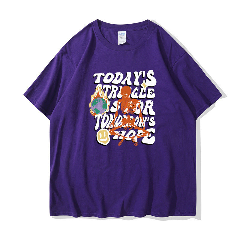 Women's Casual Cotton-like Top Letter Printing