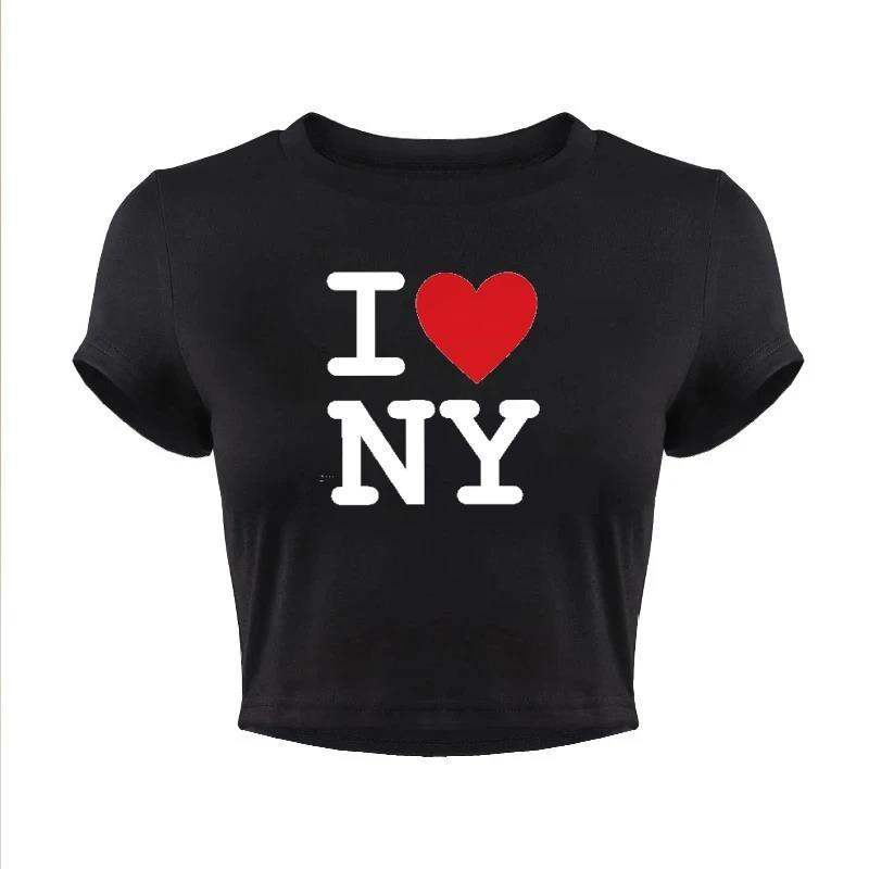 Fashion Letter Print Cute Streetwear T-shirt Short Sleeve Women