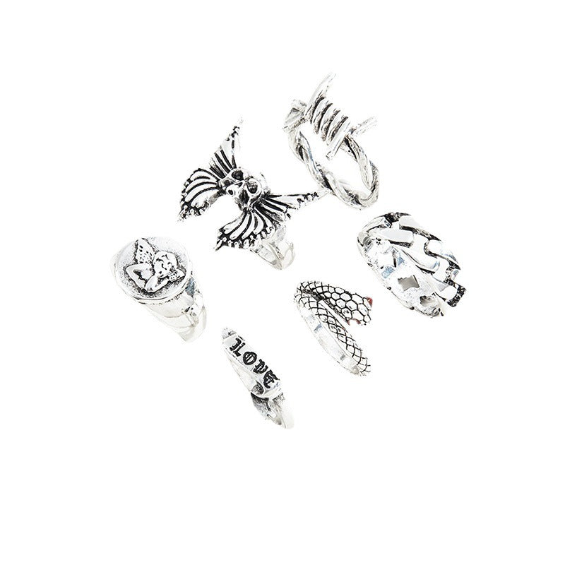 Retro Heavy Metal Dark Goth Style Street Ring