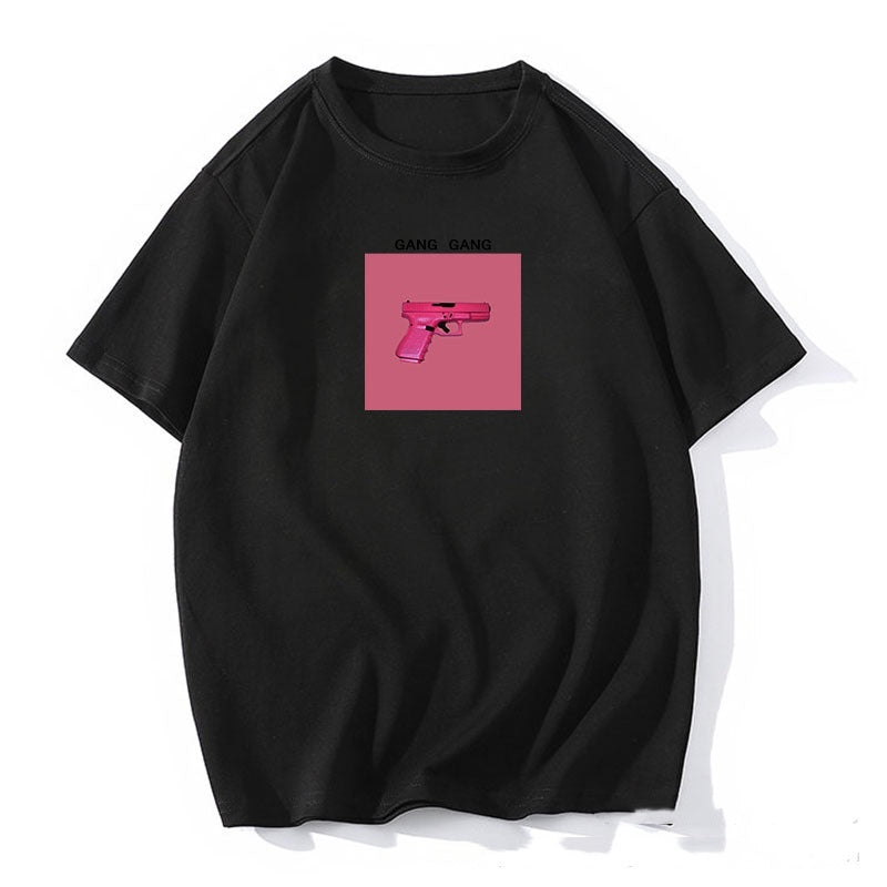 Printed T-shirt Women's Loose Round Neck Cotton Short Sleeve Top
