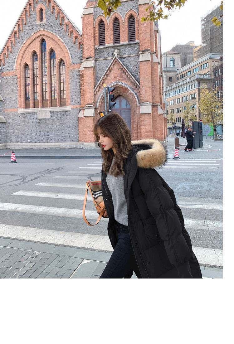 Padded jacket women's medium and long section new winter down padded jacket Korean version loose coat large size thick padded jacket trendy