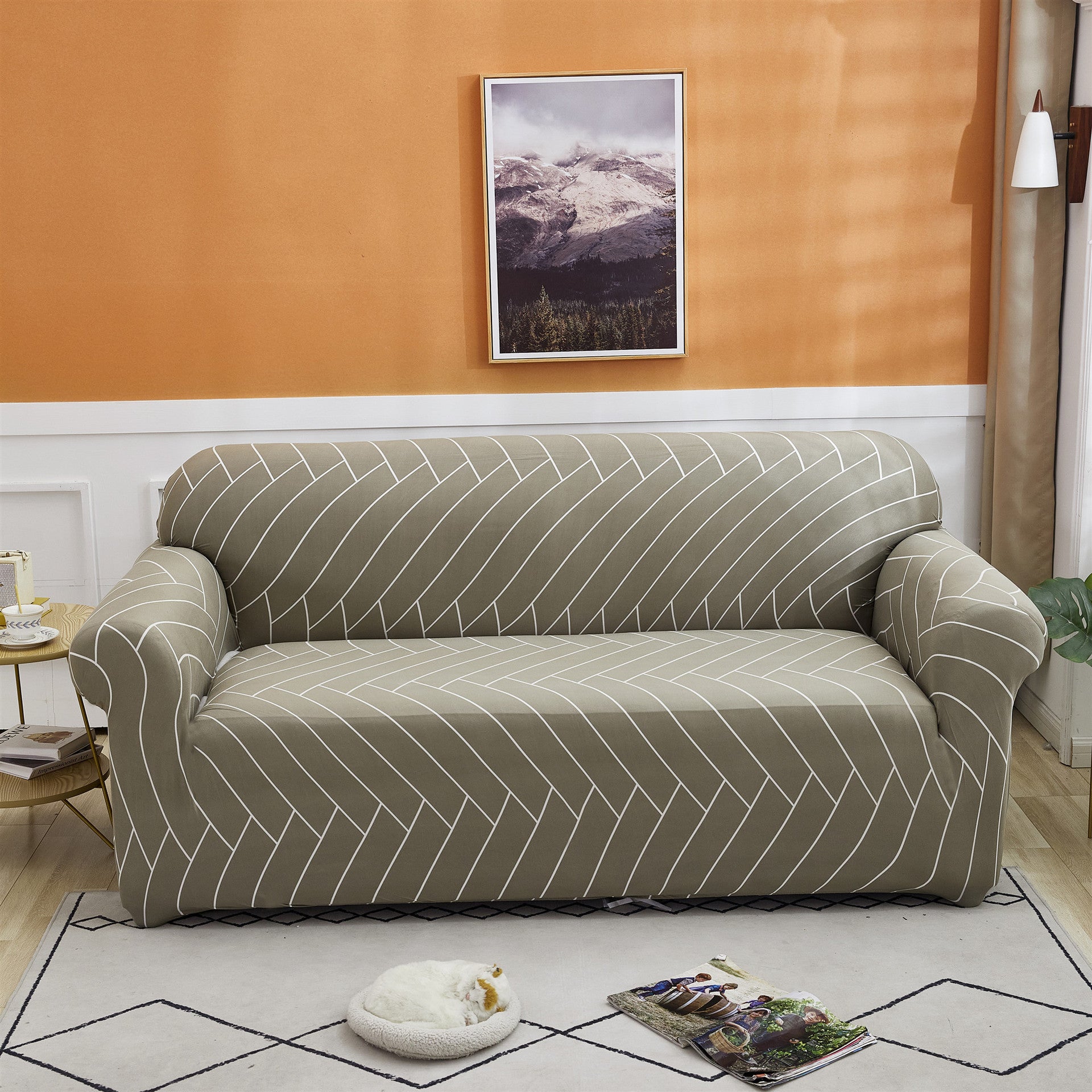 Milk Silk Printing Stretch Sofa Cover