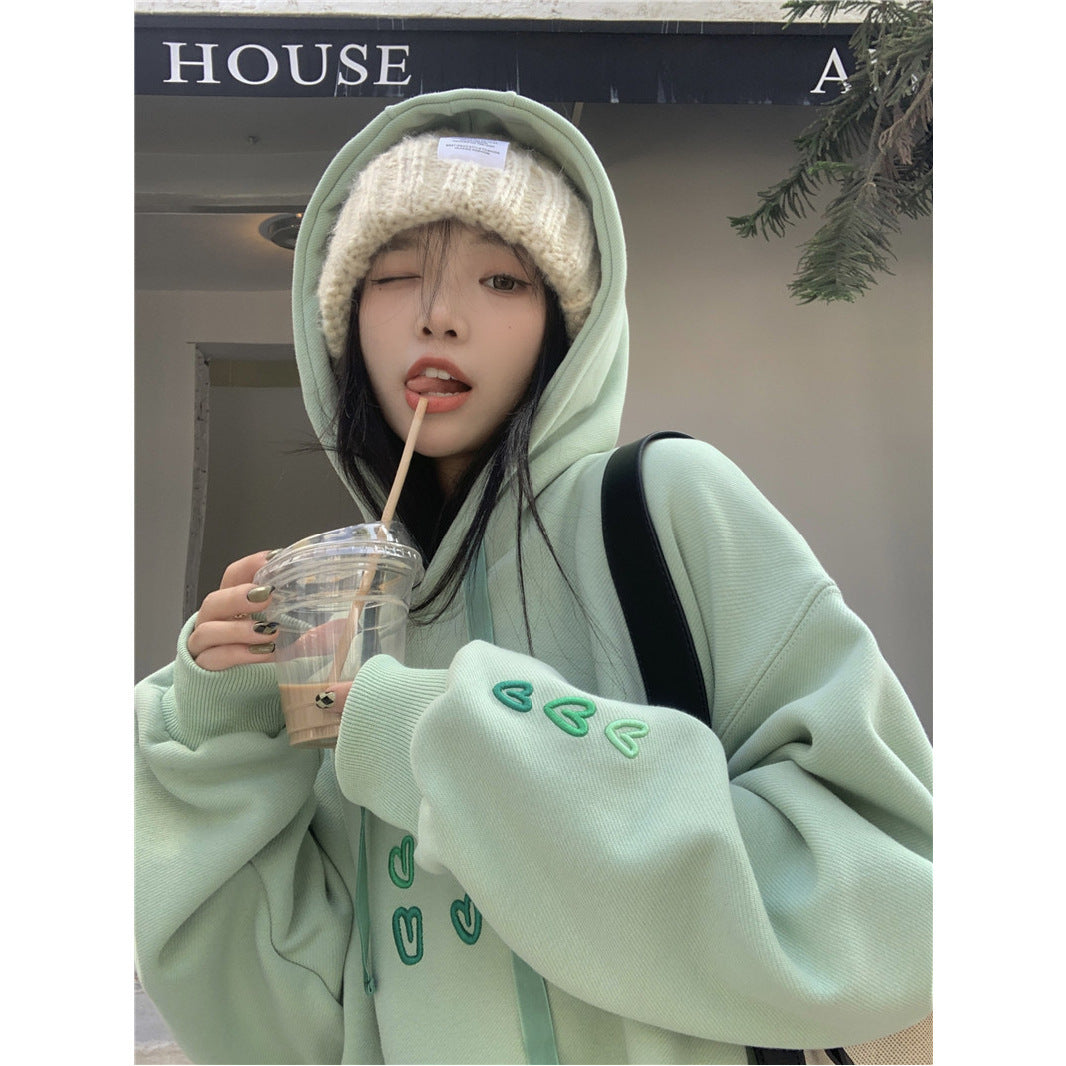 American Retro Loose Casual Printed Hoodie