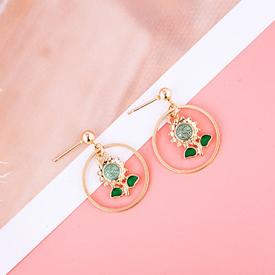 Girly Cute Fruit Earrings Ice Cream Apple Earrings Cactus Ins Earrings Pineapple Earrings