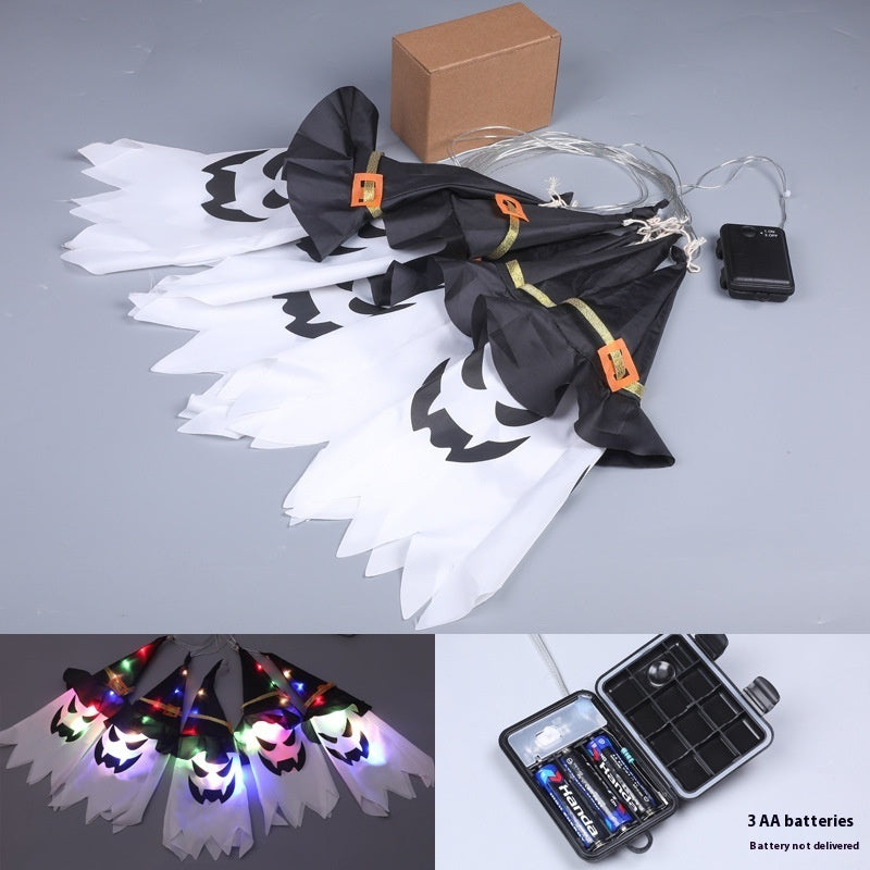 Halloween Hat LED Ghost Lighting Chain Ghost Festival Party Decoration