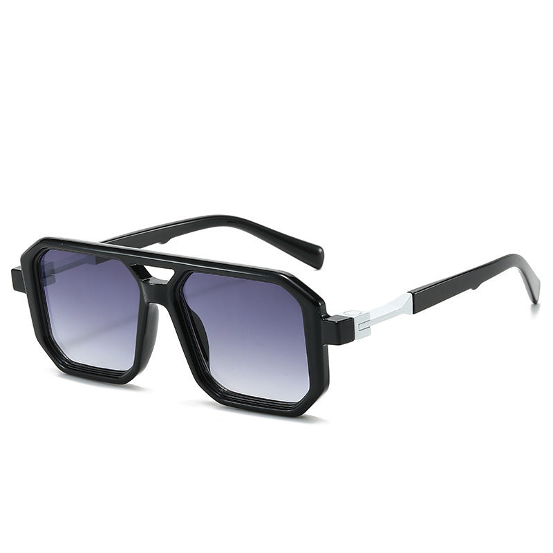 Retro Double Beam Pilot Catwalk Light Luxury Sunglasses Ins