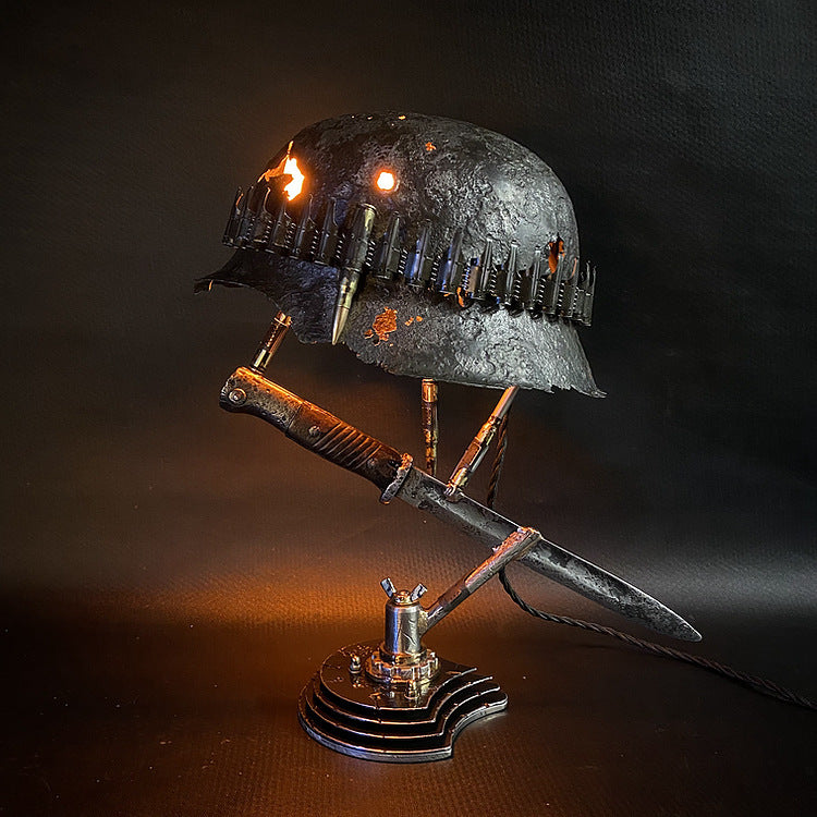 Helmet Desk Lamp War Relic Lamp War Relics Lamp Resin Decorations Crafts