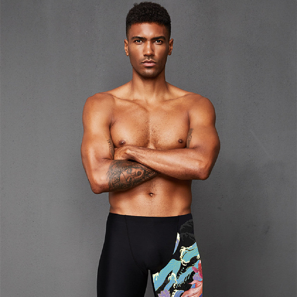 Fashion Men's Printed Five-point Swimming Trunks