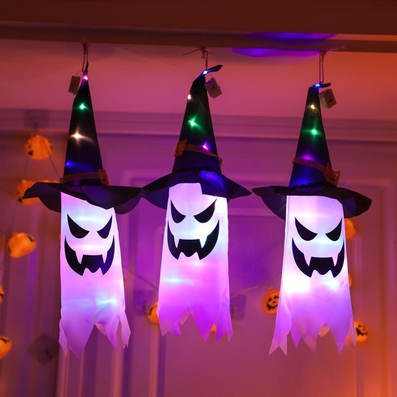 Halloween Hat LED Ghost Lighting Chain Ghost Festival Party Decoration
