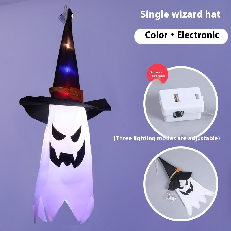 Halloween Hat LED Ghost Lighting Chain Ghost Festival Party Decoration