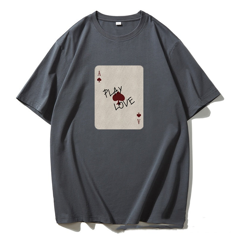 Cotton Short-sleeved Shirt Printed Round Neck T-shirt