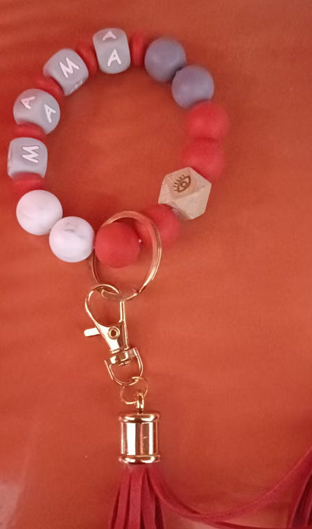 Silicone Beaded Bracelet Key Chain Bracelet