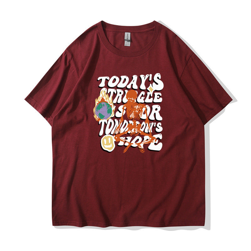 Women's Casual Cotton-like Top Letter Printing