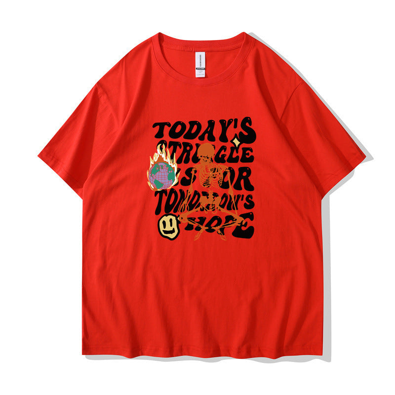 Women's Casual Cotton-like Top Letter Printing