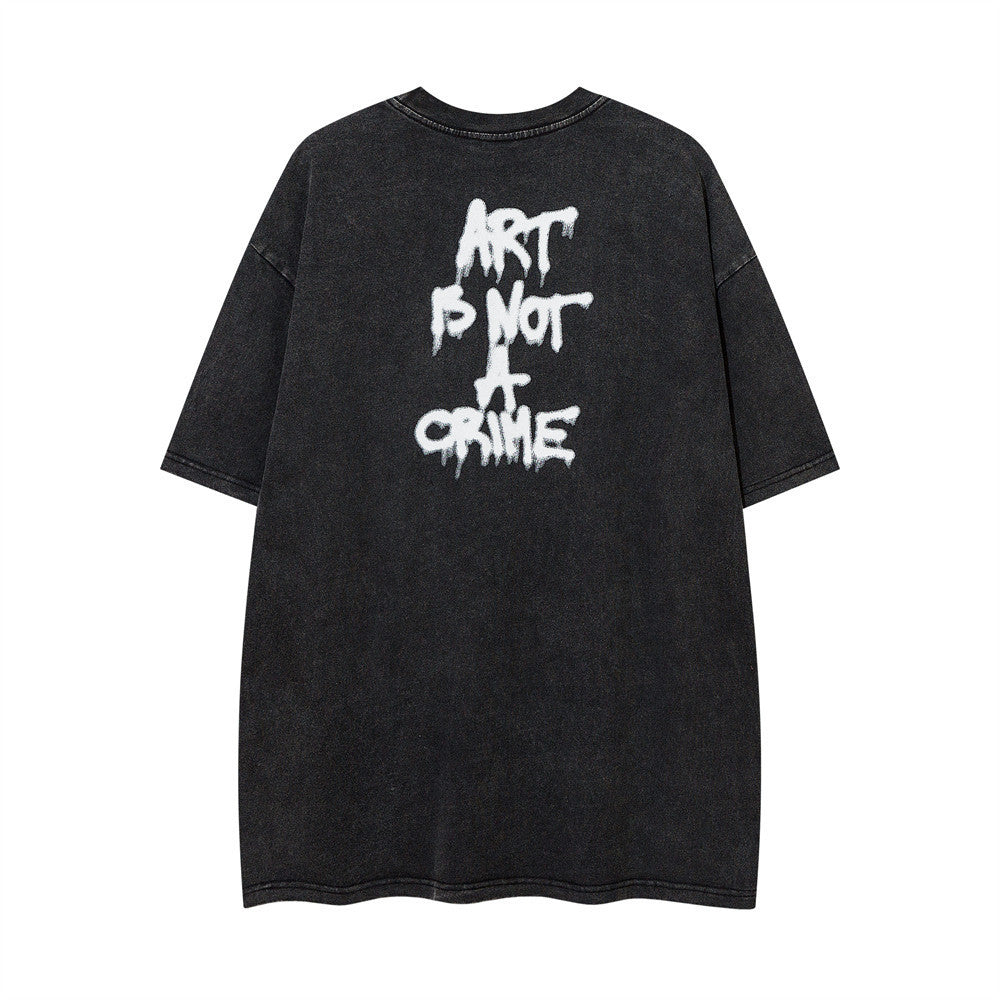 High Street Graffiti Letter Print Short-sleeve