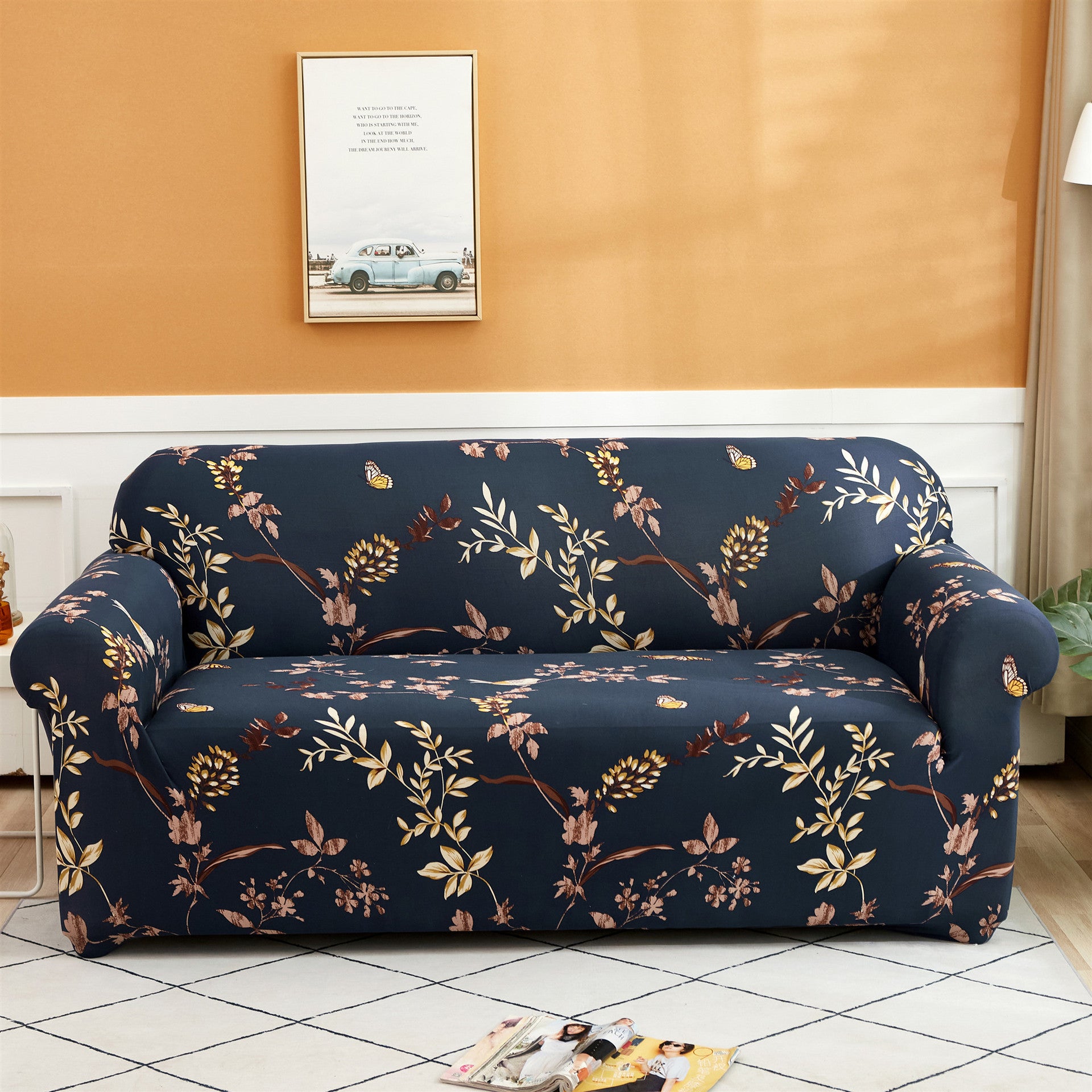 Milk Silk Printing Stretch Sofa Cover