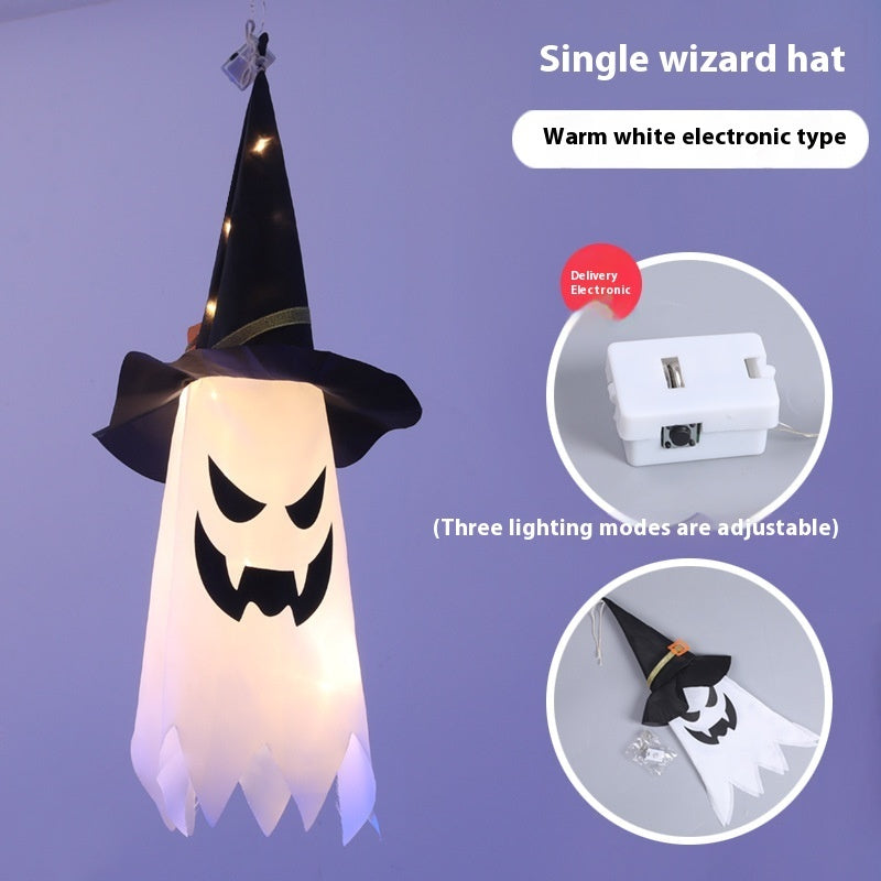 Halloween Hat LED Ghost Lighting Chain Ghost Festival Party Decoration