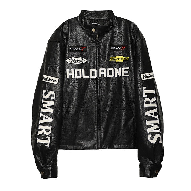 Women's Loose Letter Racing Motorcycle Jacket
