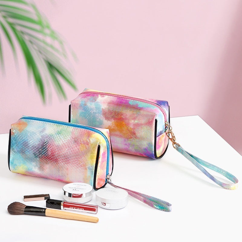 Ins New PU Cosmetic Bag Tie-dye Waterproof