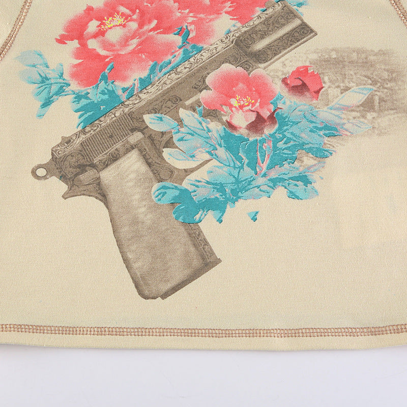 Glock  Retro Print Round Collar Short Style
