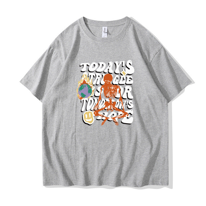 Women's Casual Cotton-like Top Letter Printing