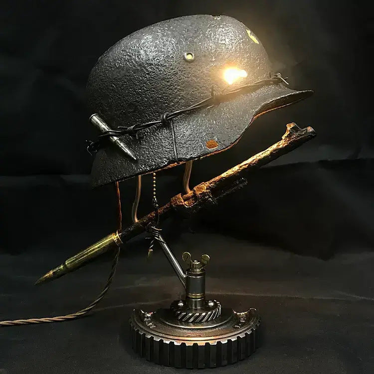 Helmet Desk Lamp War Relic Lamp War Relics Lamp Resin Decorations Crafts
