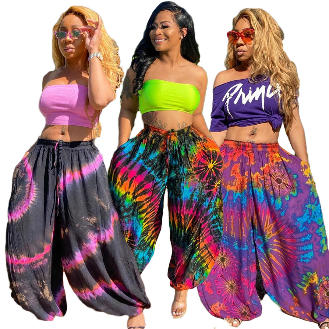 Women's Printed Casual Loose Street Pants