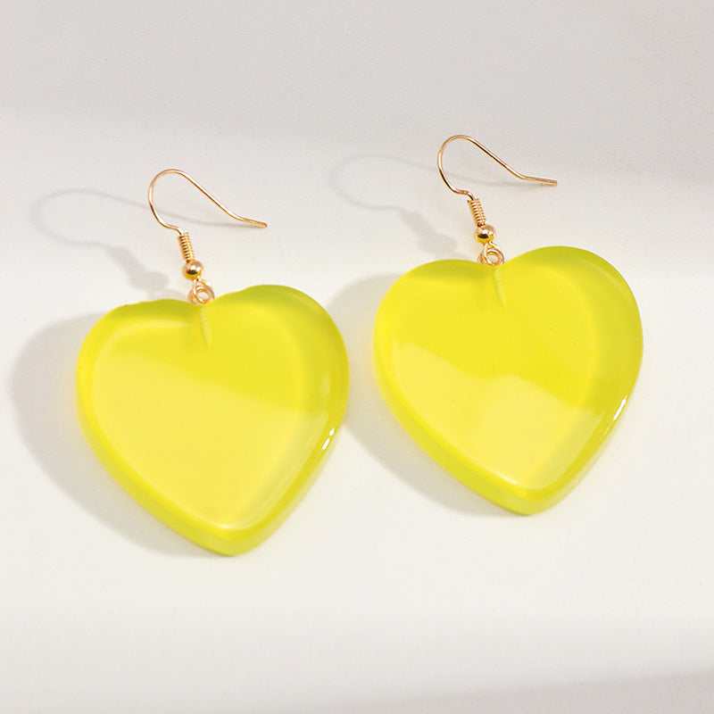 Sweet And Lovely Candy Color Love Earrings Ins Pop Peach Heart Earrings