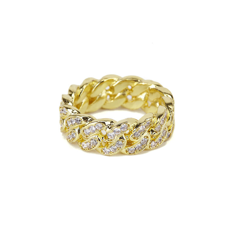Gold And Silver Diamond Ring Hip Hop Bungee High Street Beauty Street