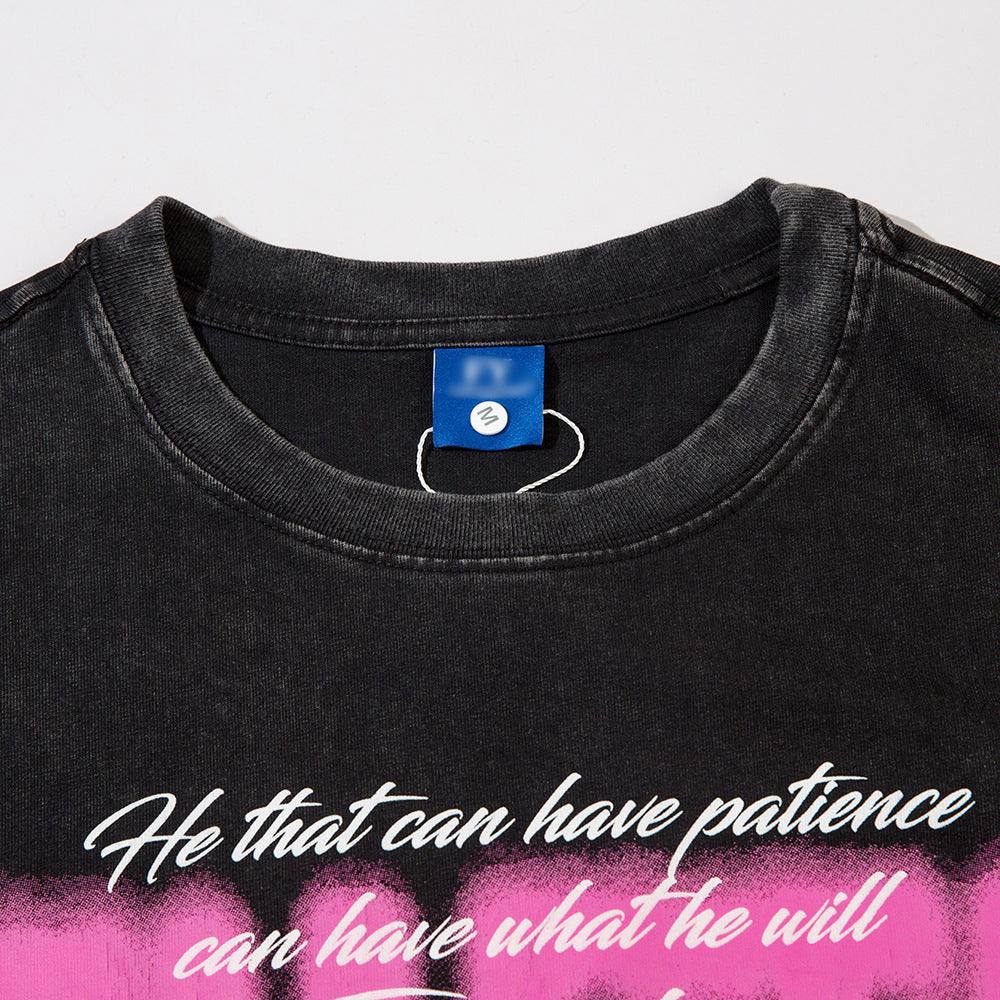 Niche High Street Graffiti Letter Short Sleeve