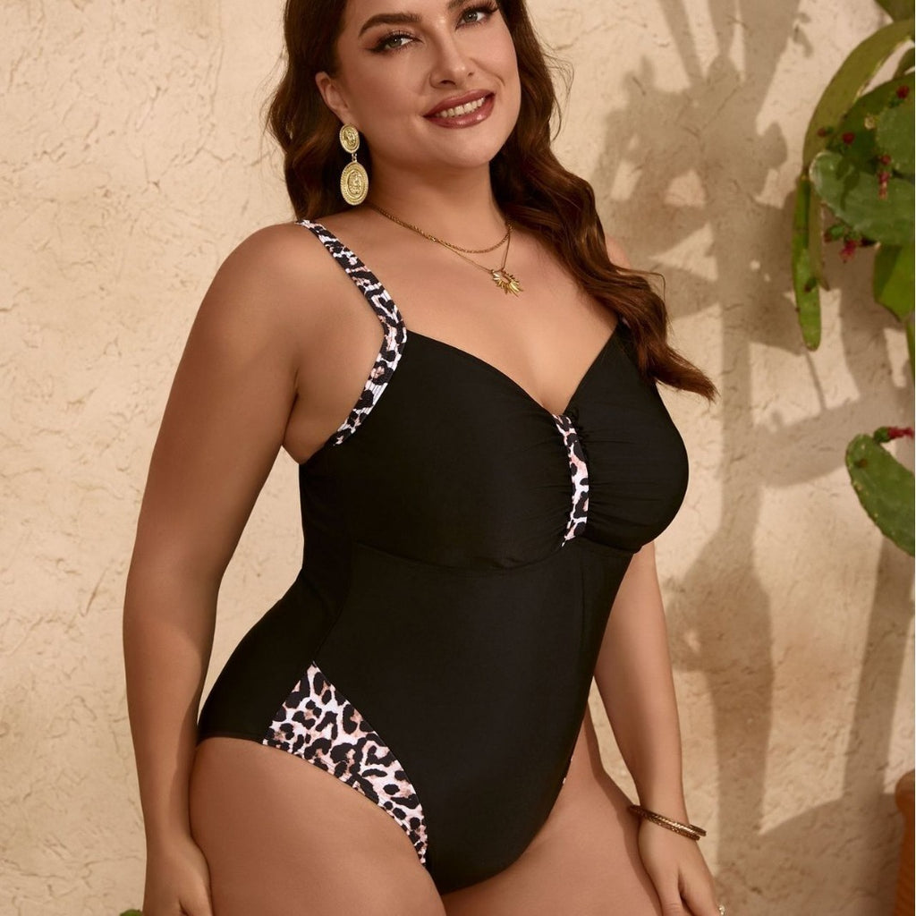 Fashion Sexy Leopard Print Color Matching Bikini Women's Hot Selling Sling