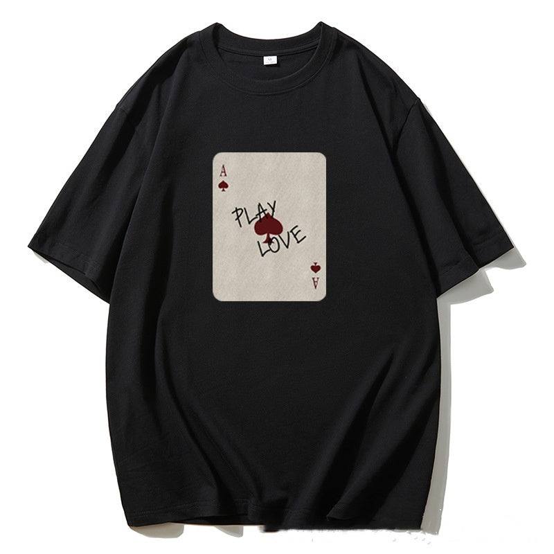 Cotton Short-sleeved Shirt Printed Round Neck T-shirt