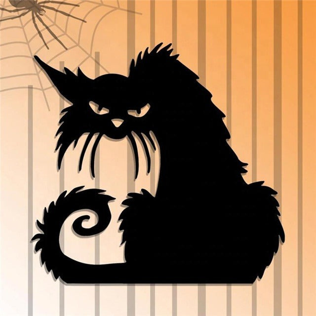New Outdoor Decoration Acrylic Cut Halloween Cat Ornaments