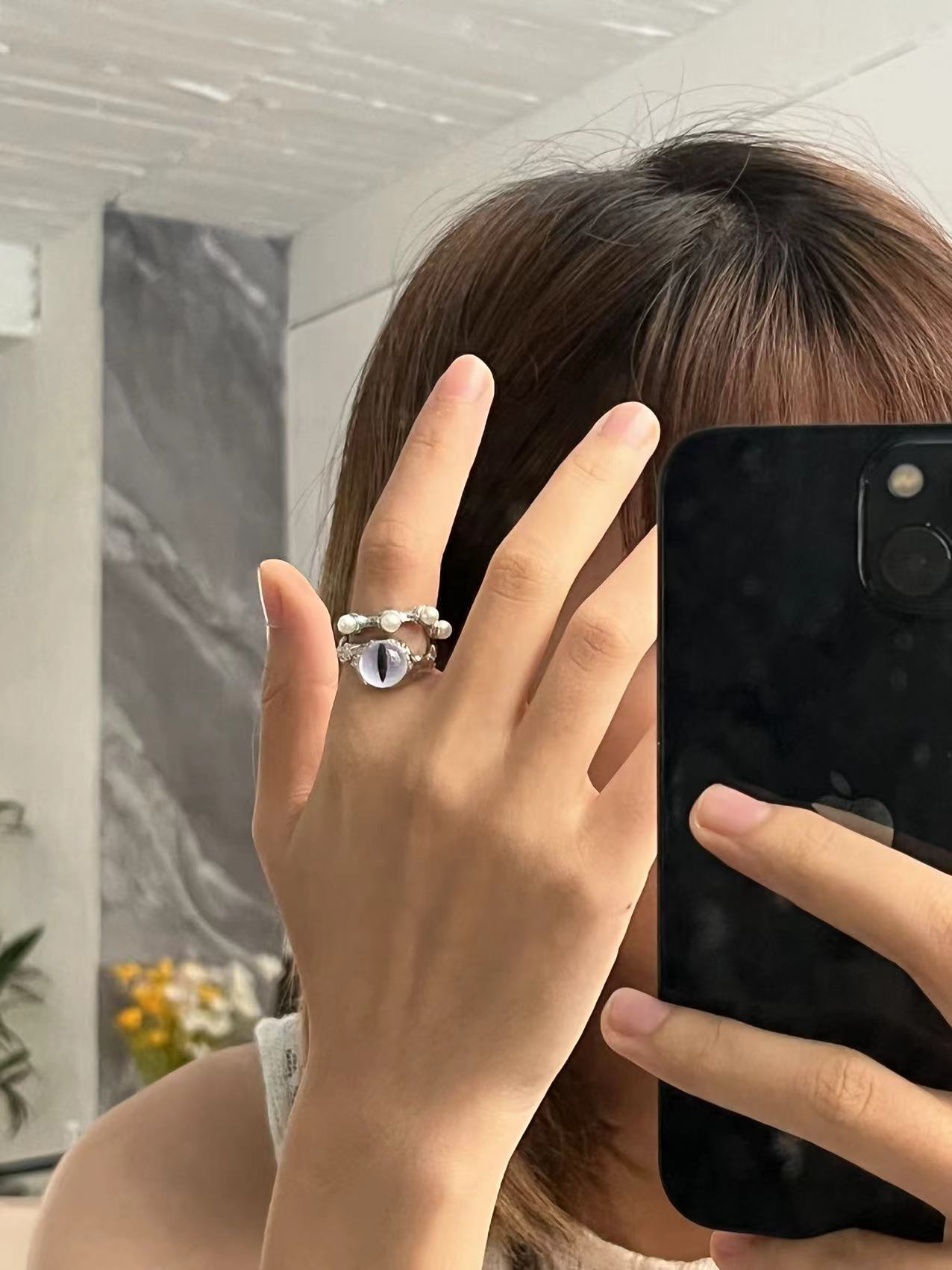 Heavy Duty Hip Hop Neutral Pearl Ring